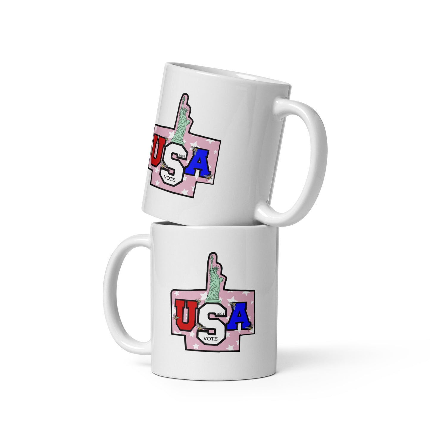 Bee A Voter White Glossy Mug